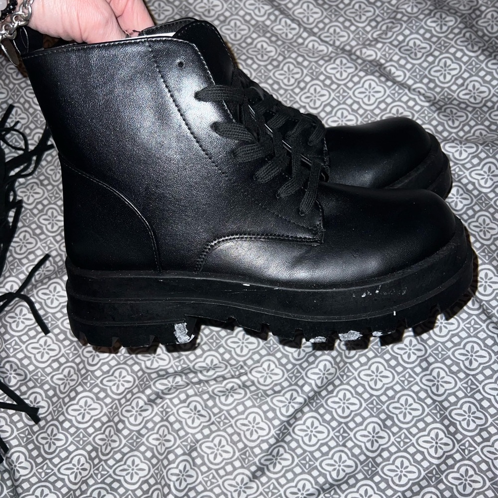 Black Leather Ankle Boots